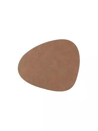 LIND DNA | Mantel individual ovalado de cuero NUPO 37x44cm Caviar | braun